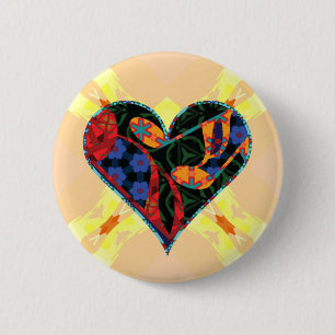 Chapa Redonda De 5 Cm Nota de música Corazón estampado