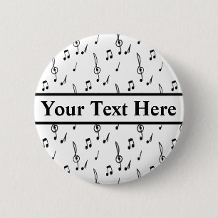 Chapa Redonda De 5 Cm nota de música Patrón Tema de música Treble Clef
