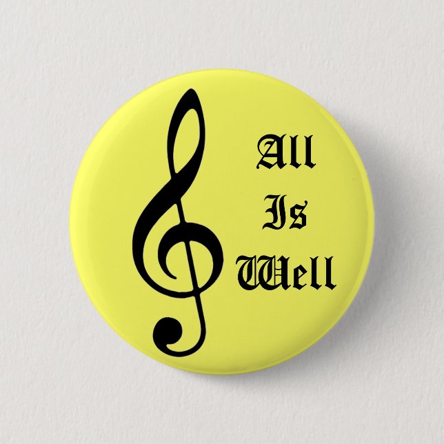 Chapa Redonda De 5 Cm Nota musical, AllIsWell (Anverso)