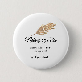 Chapa Redonda De 5 Cm Notario público agente de firma de préstamos añadi