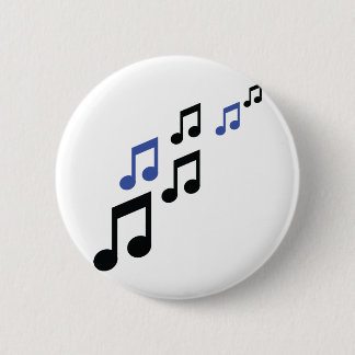 Chapa Redonda De 5 Cm notas de la música del negro azul