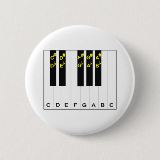 Chapa Redonda De 5 Cm Notas del piano