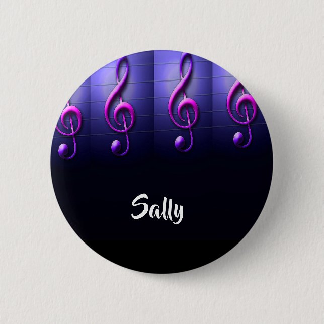 Chapa Redonda De 5 Cm Notas rosas sobre cadenas (Anverso)