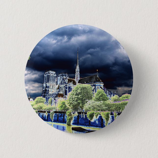 Chapa Redonda De 5 Cm Notre Dame, París 4 (Anverso)