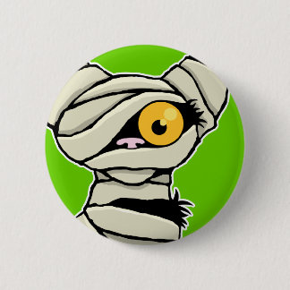Chapa Redonda De 5 Cm Novedad del gato el | Halloween de la momia del