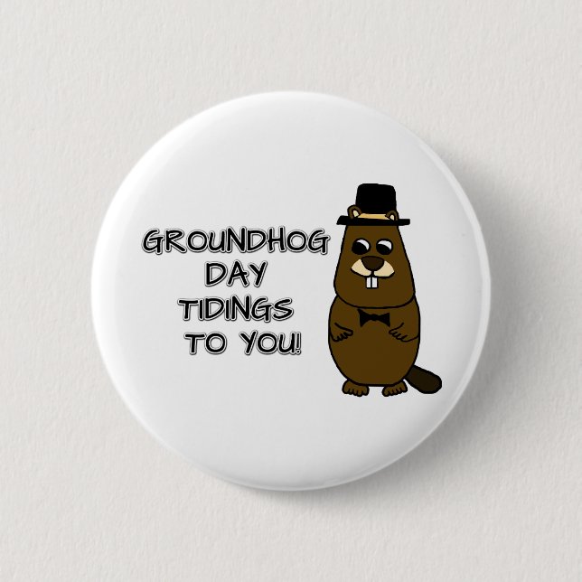 Chapa Redonda De 5 Cm ¡Novedades de Groundhog Day! (Anverso)