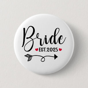Chapa Redonda De 5 Cm Novia 2025 Boda Coincidente Sra Est 2025 Casada 
