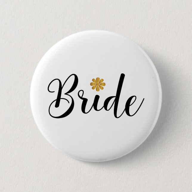 Chapa Redonda De 5 Cm Novia Boda de ducha de novia Elegante (Anverso)