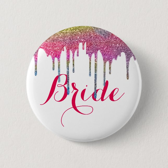 Chapa Redonda De 5 Cm Novia Boda de guión rosa blanco (Anverso)