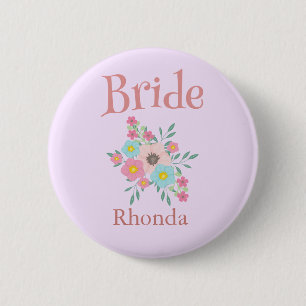 Chapa Redonda De 5 Cm Novia Boda floral