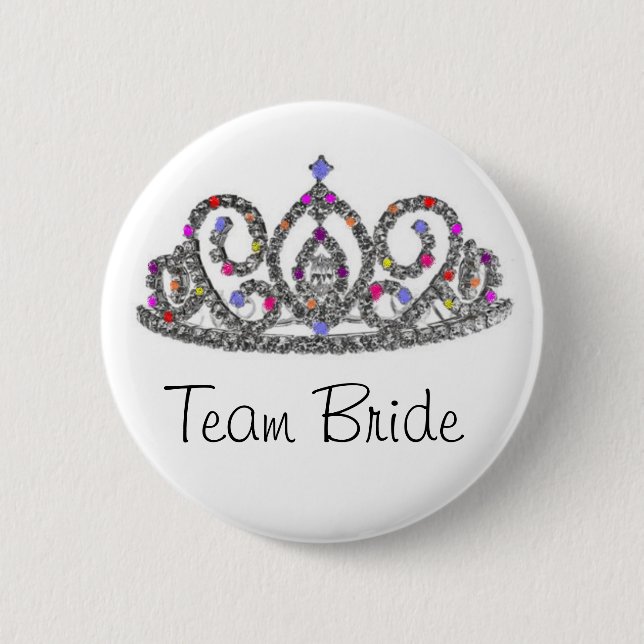 Chapa Redonda De 5 Cm Novia de equipo (Anverso)