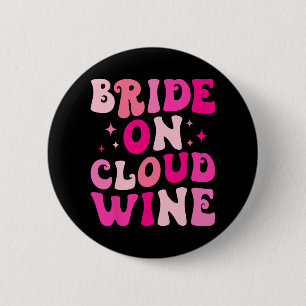 Chapa Redonda De 5 Cm Novia en la nube de vino bebiendo fiesta de solter