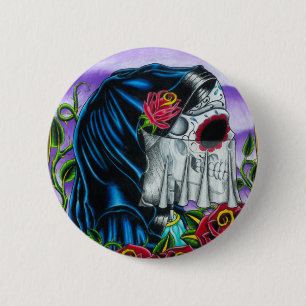 Chapa Redonda De 5 Cm Novia esquelética