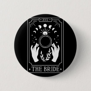 Chapa Redonda De 5 Cm Novia Gótica Dama de Honor Tarot Fiesta Nupcial De