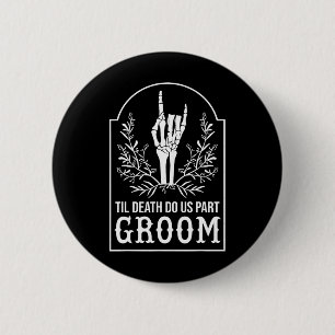 Chapa Redonda De 5 Cm Novia Skeleton Parejas Pareja Boda Hallo