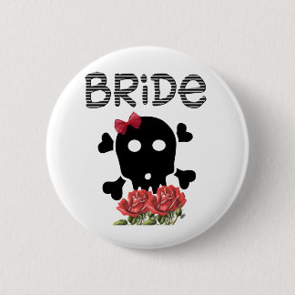 Chapa Redonda De 5 Cm Novia Skull