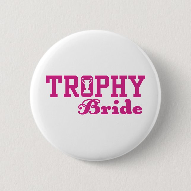 Chapa Redonda De 5 Cm Novia Trofeo (Anverso)