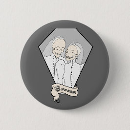 Chapa Redonda De 5 Cm Novias de Skeleton