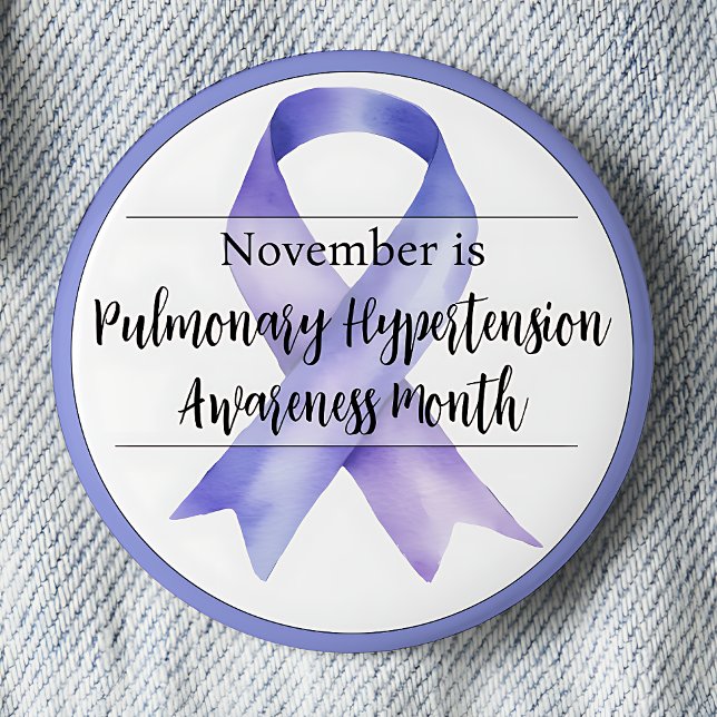 Chapa Redonda De 5 Cm Noviembre Mes de Conciencia sobre Hipertensión Pul (Periwinkle awareness ribbon.  November is Pulmonary Hypertension Awareness Month.)