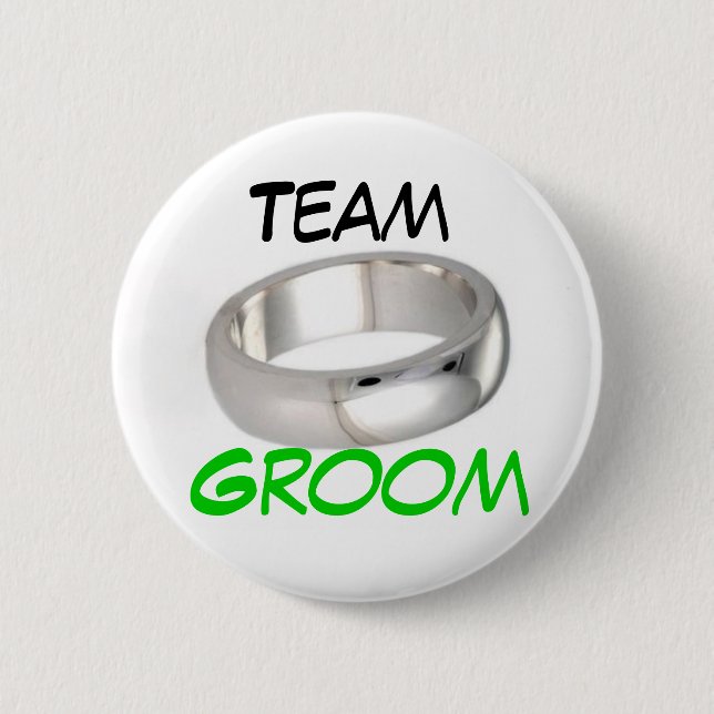 Chapa Redonda De 5 Cm Novio del equipo (Anverso)