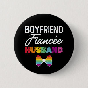 Chapa Redonda De 5 Cm Novio prometido marido matrimonio gay novio LGBTQ