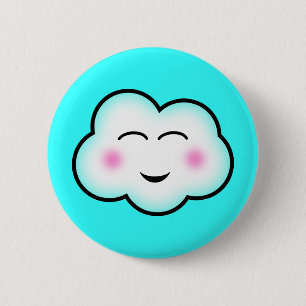 Chapa Redonda De 5 Cm Nube de Kawaii