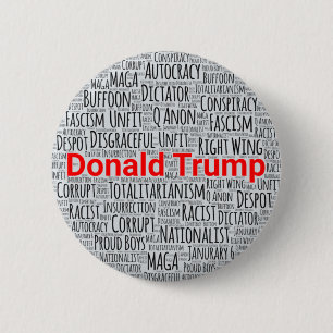 Chapa Redonda De 5 Cm Nube de palabras antiTrump