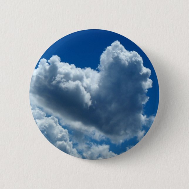 Chapa Redonda De 5 Cm Nube en forma de corazón (Anverso)