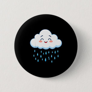 Chapa Redonda De 5 Cm Nubes Blancas Gota de Lluvia Disfraz Navidad Hallo