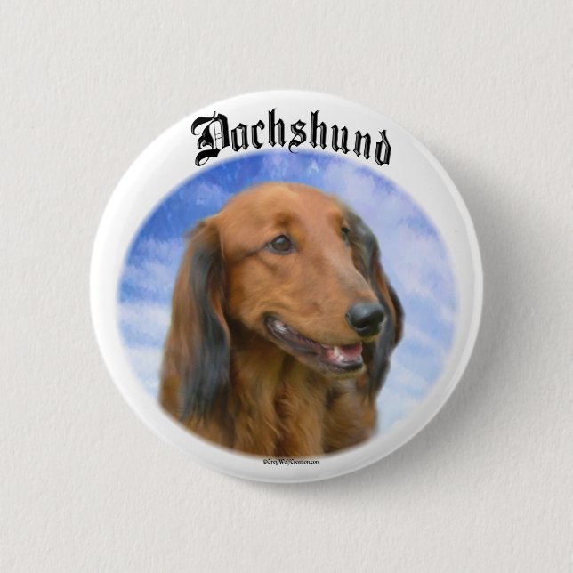 Chapa Redonda De 5 Cm Nubes de Dachshund (Anverso)