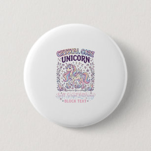 Chapa Redonda De 5 Cm Núcleo de Cristal Unicornio Diseño de Vector Adora