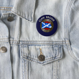 Chapa Redonda De 5 Cm Nudo y bandera del tartán del clan Brodie