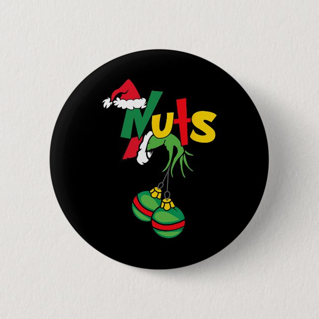 Chapa Redonda De 5 Cm Nueces de pecho coincidentes con castañas Navidade (Anverso)