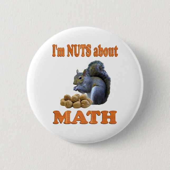 Chapa Redonda De 5 Cm Nueces sobre matemáticas (Anverso)