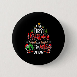 Chapa Redonda De 5 Cm Nuestra Primera Navidad Como Sr. & Golpe De Es