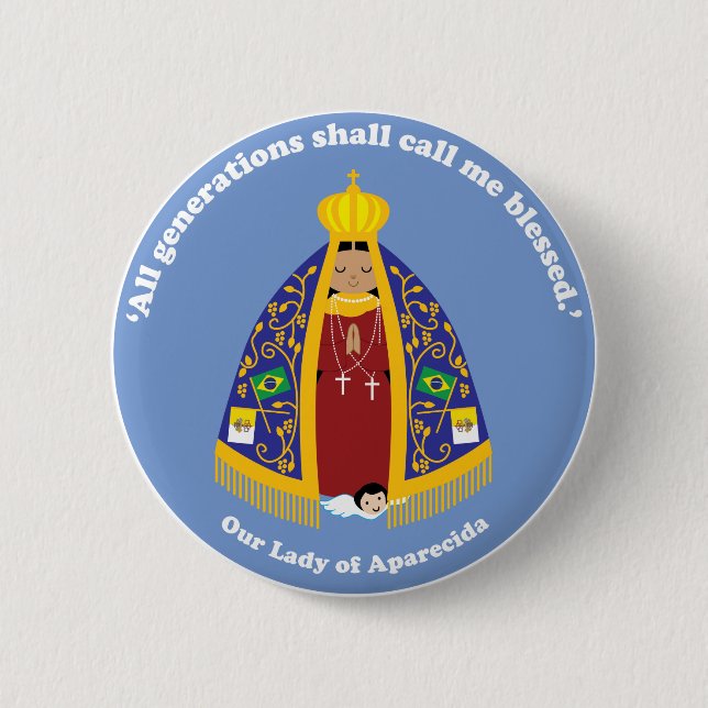 Chapa Redonda De 5 Cm Nuestra señora de Aparecida (Anverso)