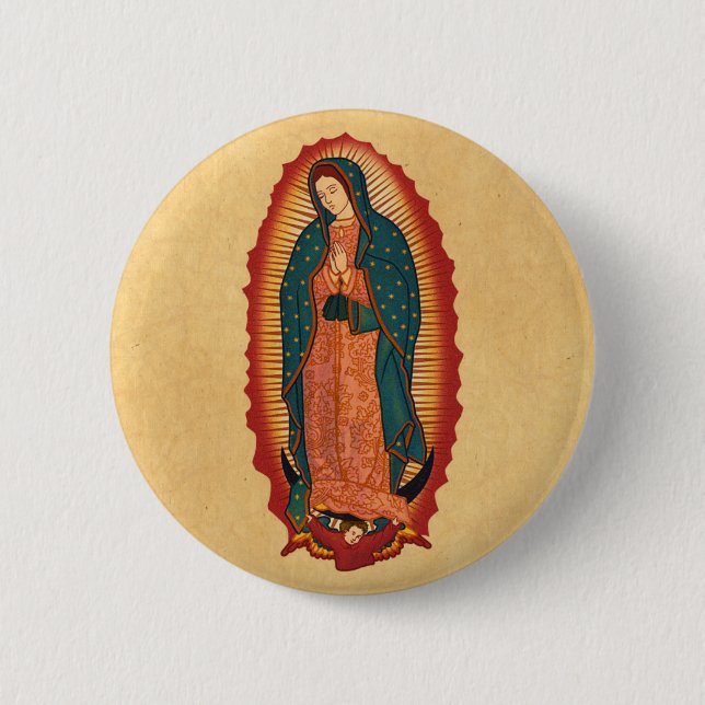 Chapa Redonda De 5 Cm Nuestra señora de Guadalupe (Anverso)