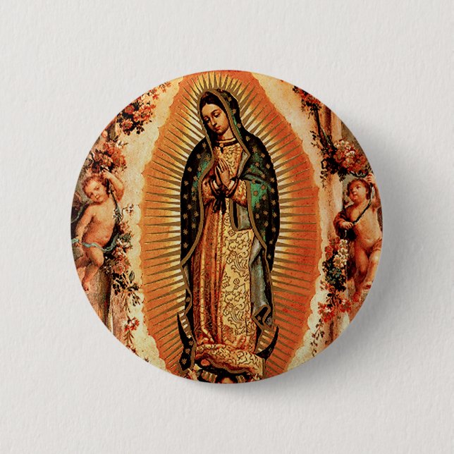 Chapa Redonda De 5 Cm Nuestra señora de Guadalupe (Anverso)