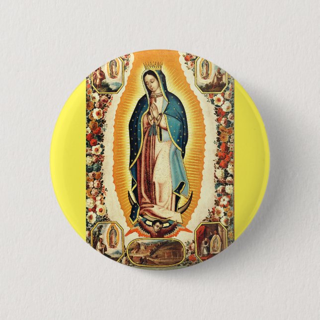 Chapa Redonda De 5 Cm Nuestra Señora de Guadalupe (Anverso)
