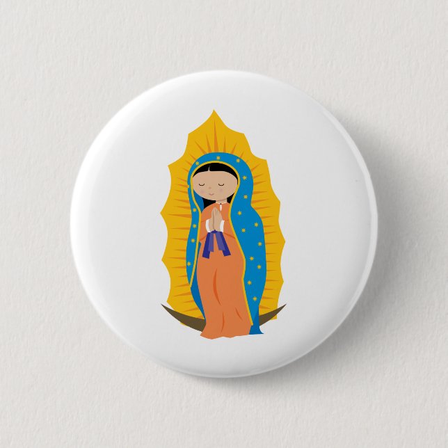 Chapa Redonda De 5 Cm Nuestra señora de Guadalupe (Anverso)