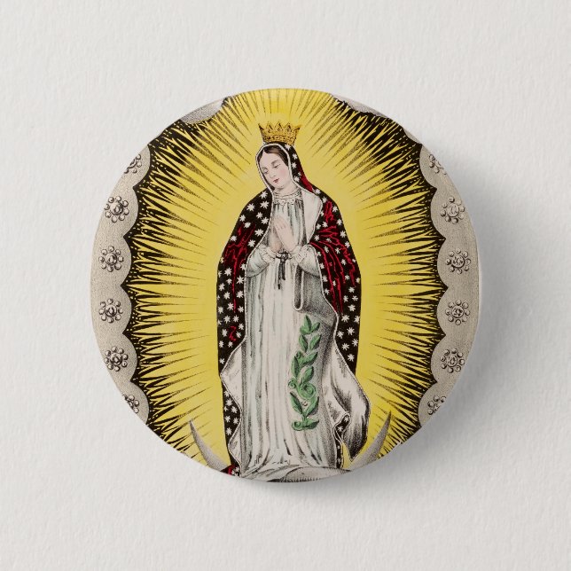 Chapa Redonda De 5 Cm Nuestra Señora de Guadalupe (Anverso)