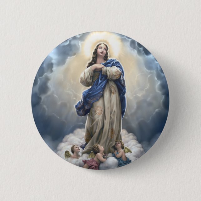 Chapa Redonda De 5 Cm Nuestra Señora de la Asunción (Anverso)