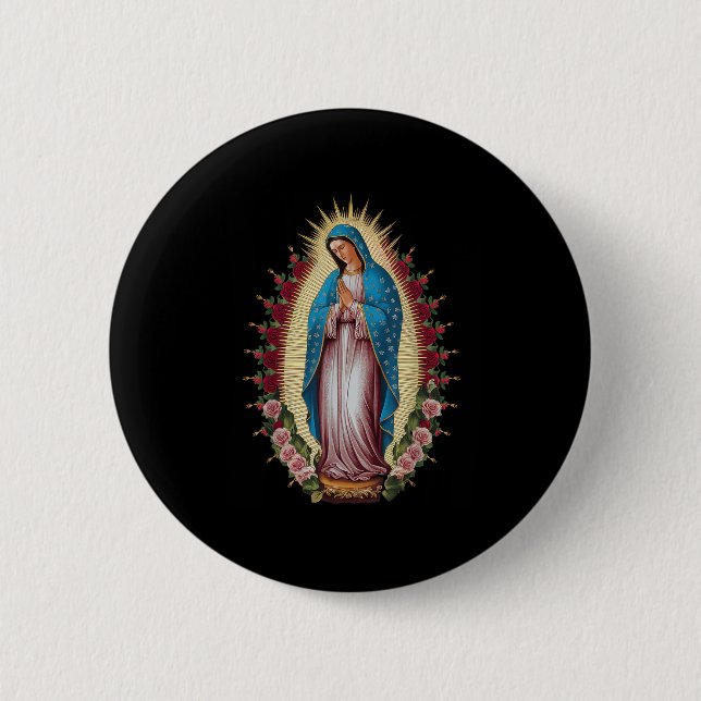 Chapa Redonda De 5 Cm Nuestra Señora de la Virgen de Guadalupe (Anverso)