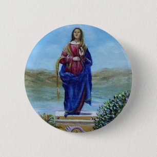Chapa Redonda De 5 Cm NUESTRA SEÑORA DE LIGERA Madonna de inmaculada con