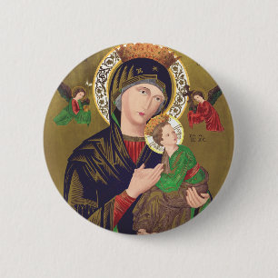 Chapa Redonda De 5 Cm Nuestra Señora del Perpetuo Socorro
