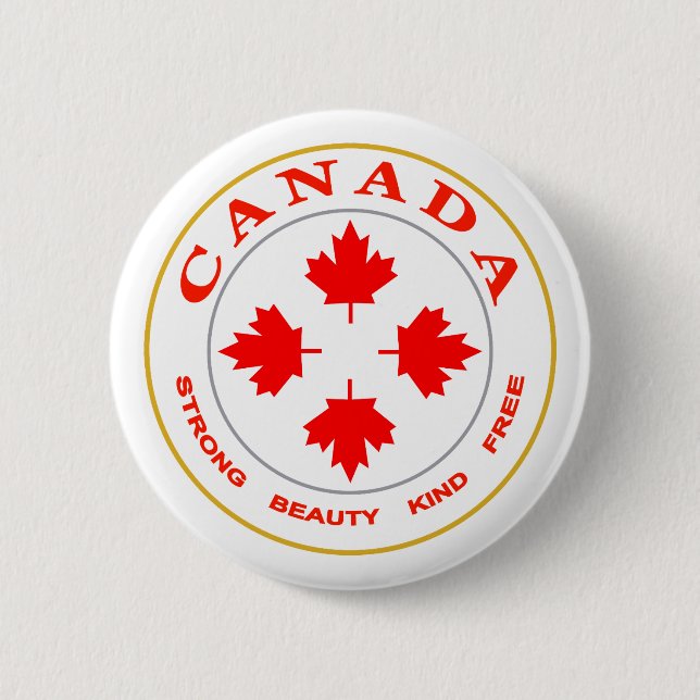 Chapa Redonda De 5 Cm Nuestro emblema de Canadá (Anverso)