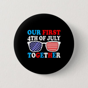 Chapa Redonda De 5 Cm Nuestro Primer 4 De Julio Juntos Parejas Ropa A Ju