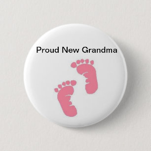 Chapa Redonda De 5 Cm Nueva abuela orgullosa