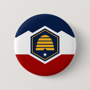 Chapa Redonda De 5 Cm nueva bandera del estado de Utah símbolo EE. UU. A