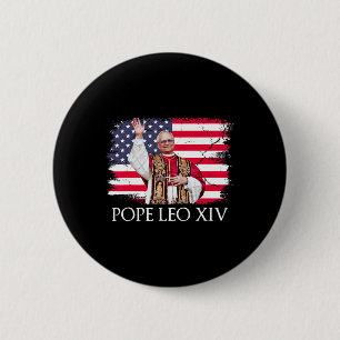 Chapa Redonda De 5 Cm Nueva bandera estadounidense del Papa Leo Xiv Robe